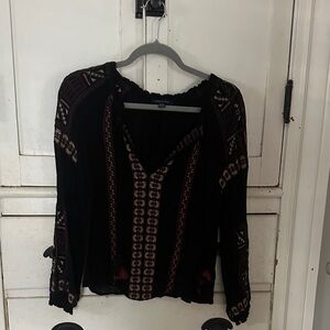 American Eagle Outfitters Black and Red Blouse